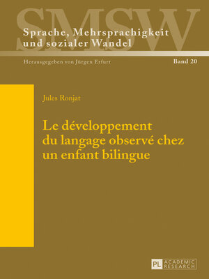 cover image of Le développement du langage observé chez un enfant bilingue